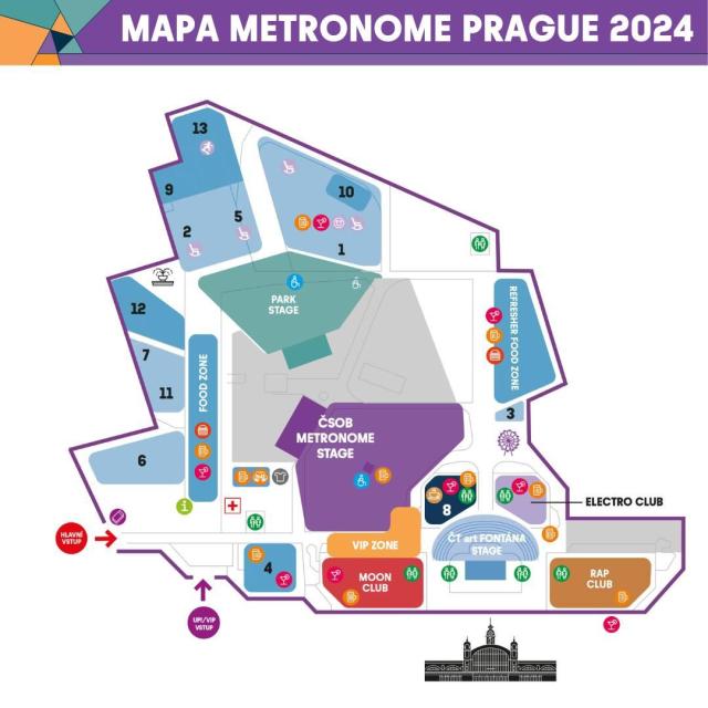 Map of the Metronome Prague 2024 area